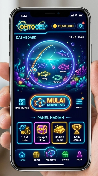 Tampilan awal aplikasi ohtogel yang menarik dan informatif.